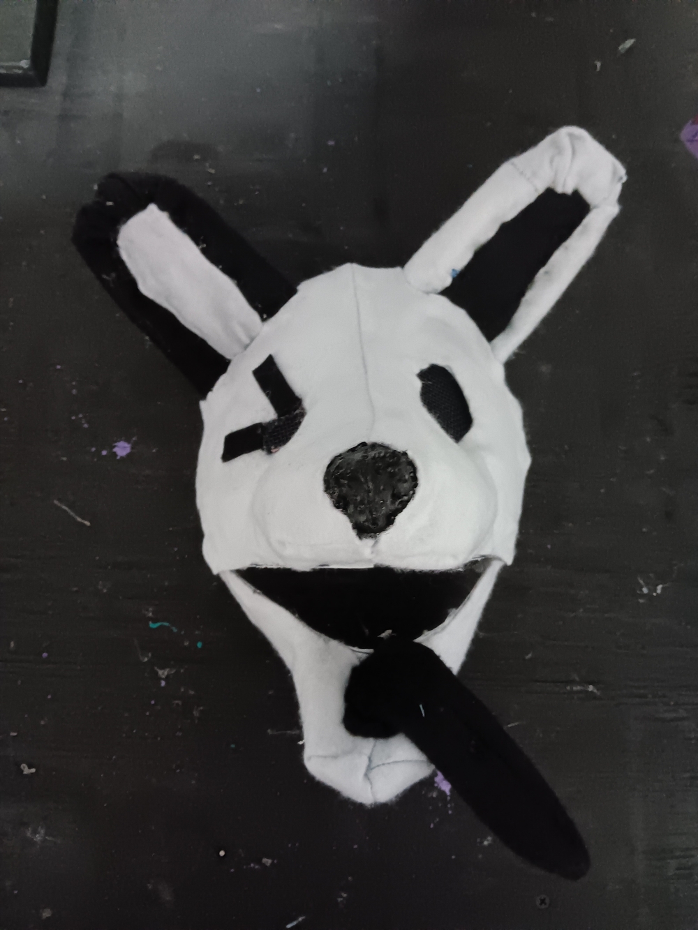 Plush Black & White  Mask